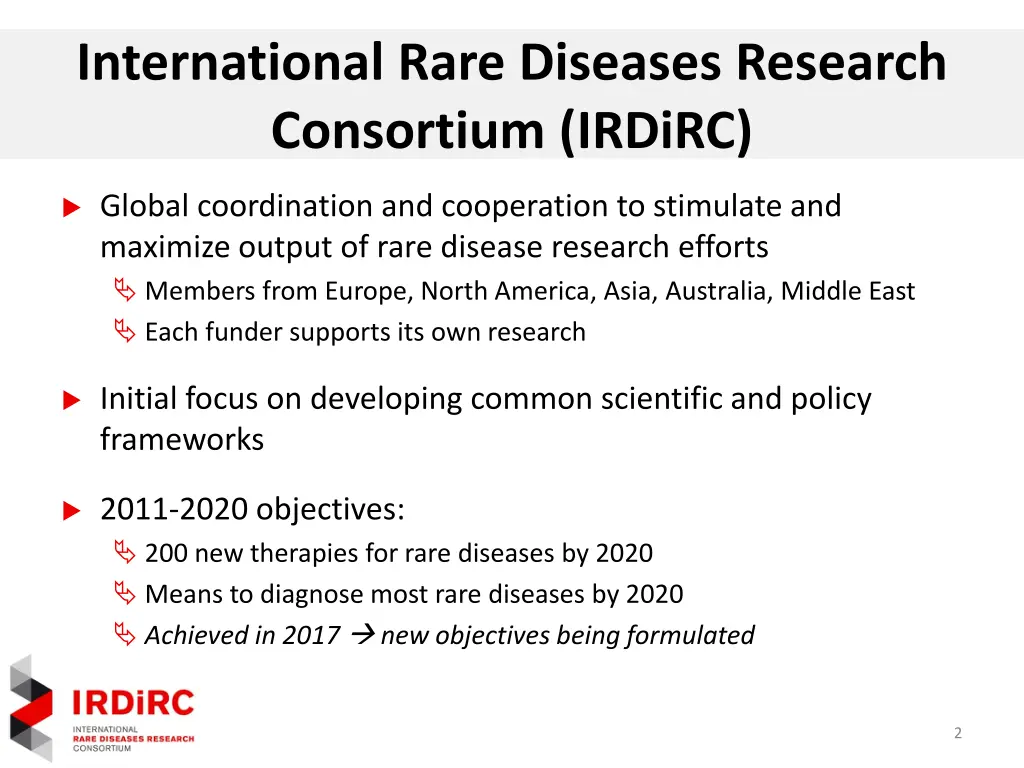 international rare diseases research consortium