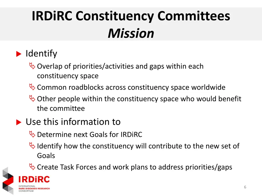 irdirc constituency committees mission