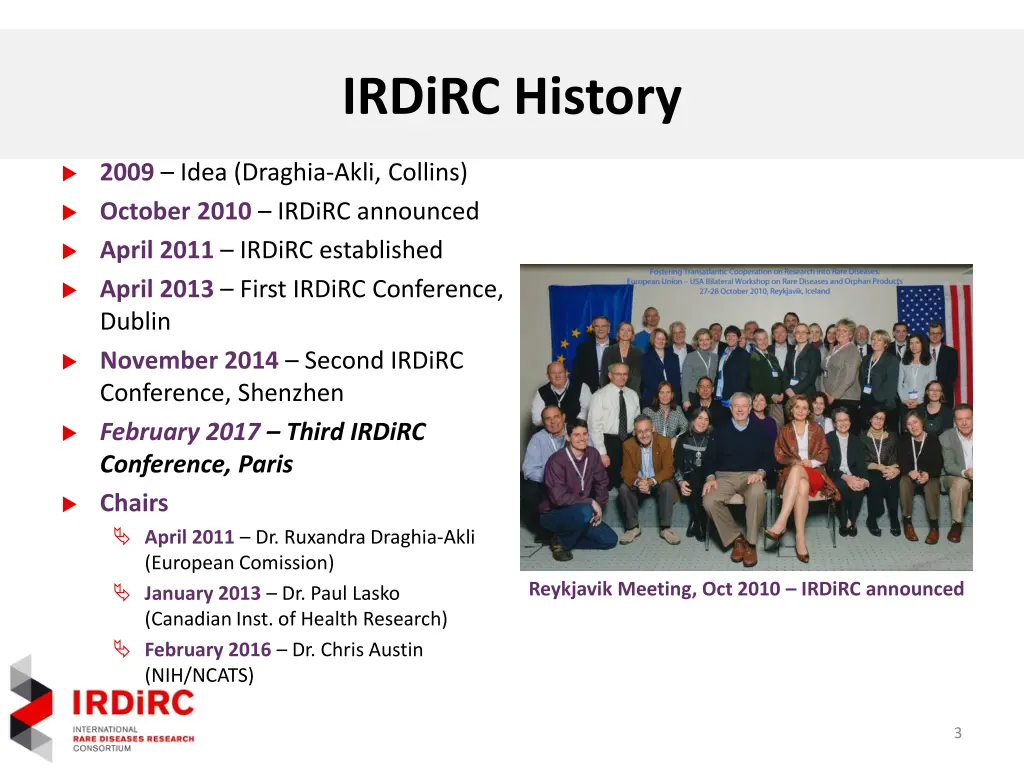 irdirc history