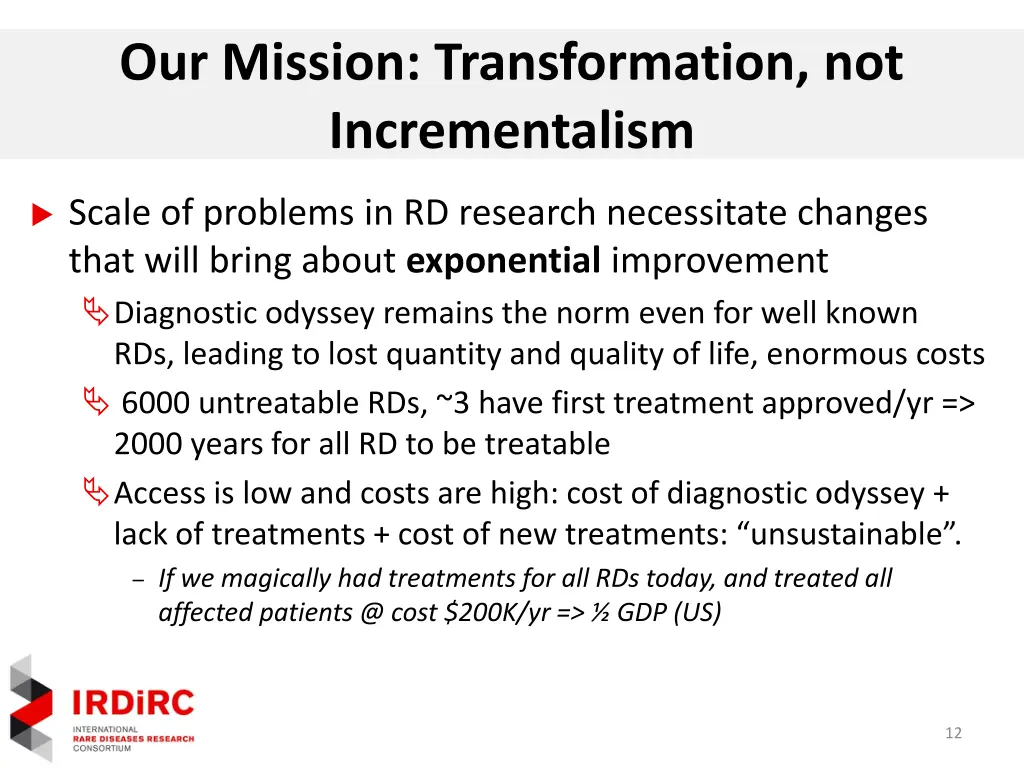 our mission transformation not incrementalism