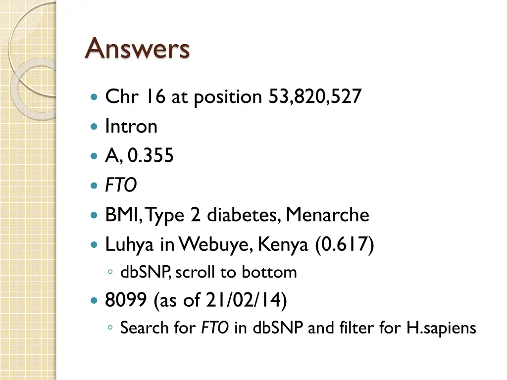 answers