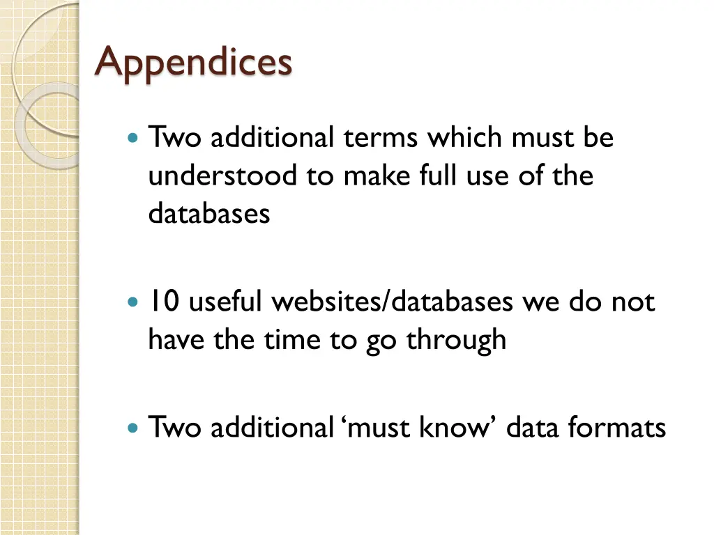 appendices