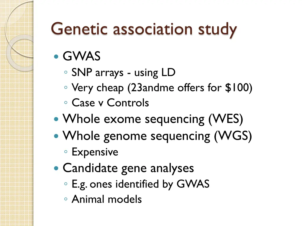 genetic association study