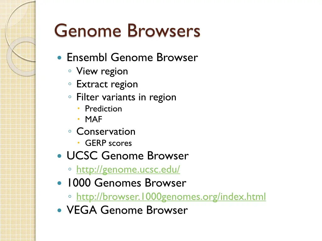 genome browsers
