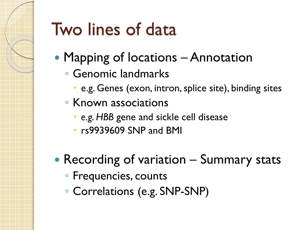 two lines of data