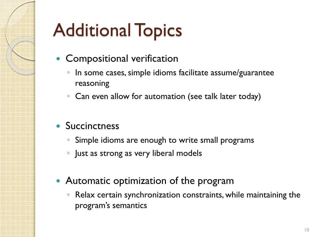 additional topics
