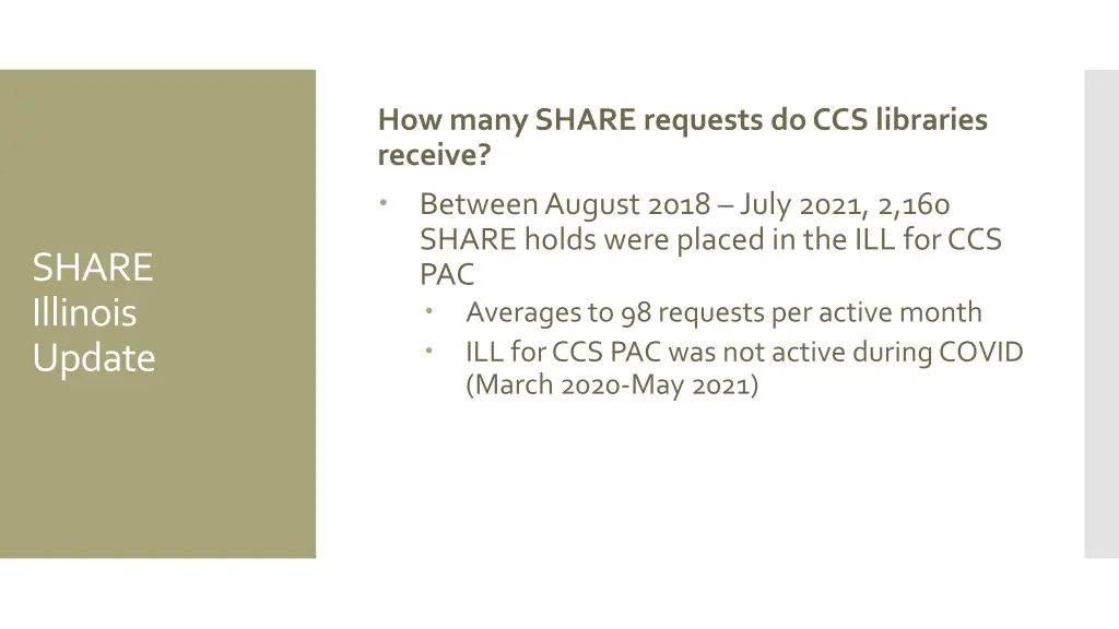how many share requests do ccs libraries receive