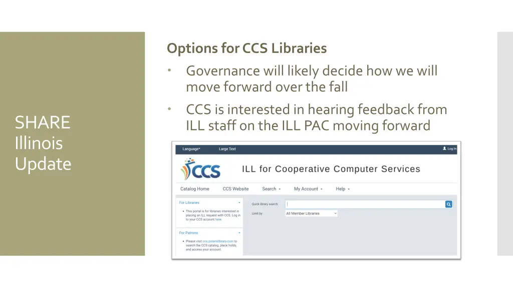 options for ccs libraries governance will likely