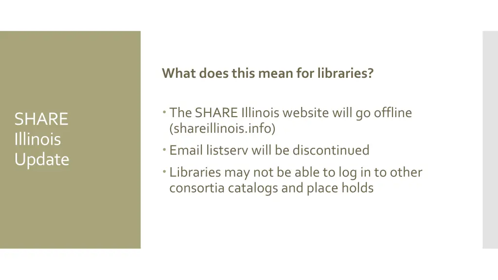 what does this mean for libraries