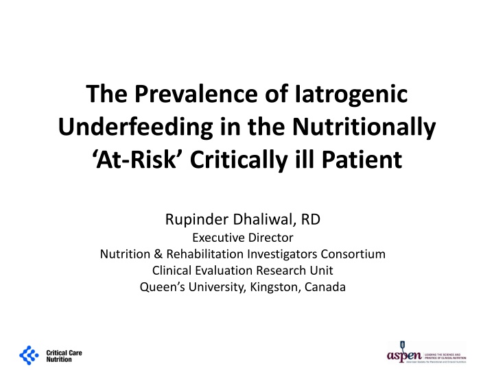 the prevalence of iatrogenic underfeeding
