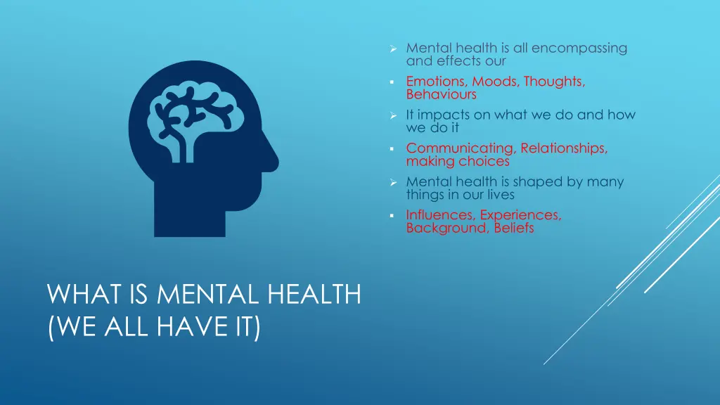 mental health is all encompassing and effects