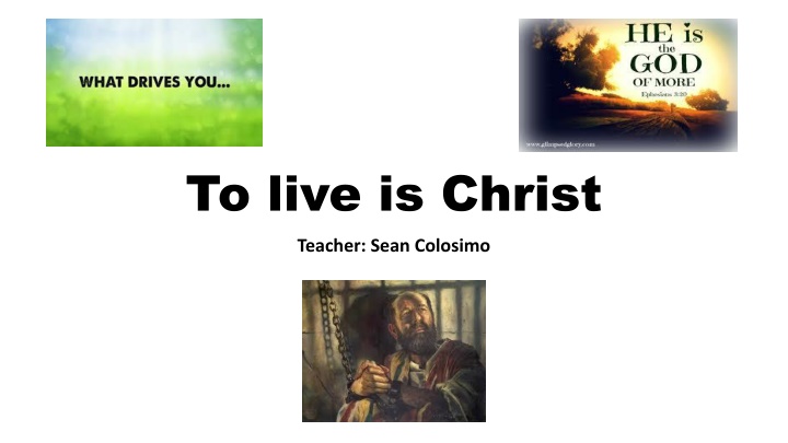 to live is christ