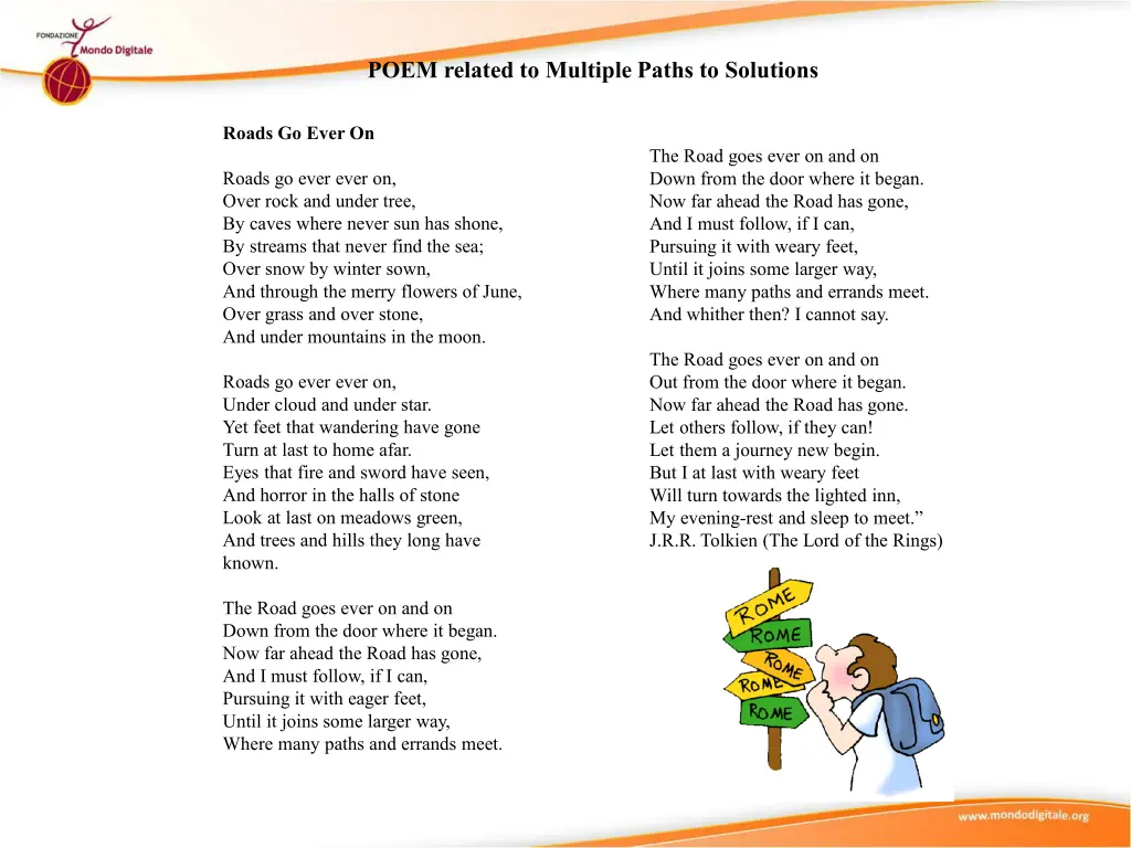 poem related to multiple paths to solutions