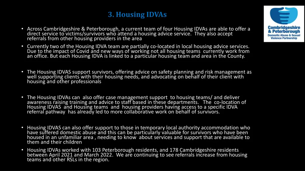 3 housing idvas