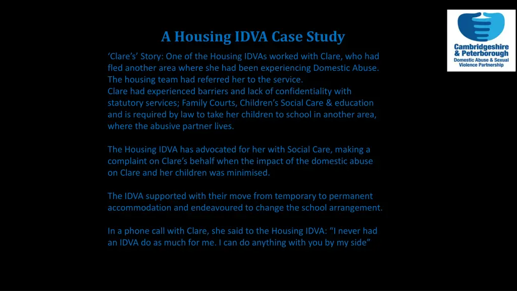 a housing idva case study