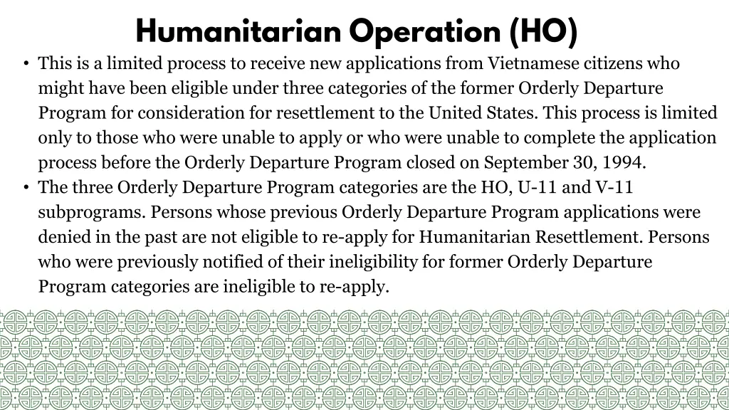 humanitarian operation ho 1