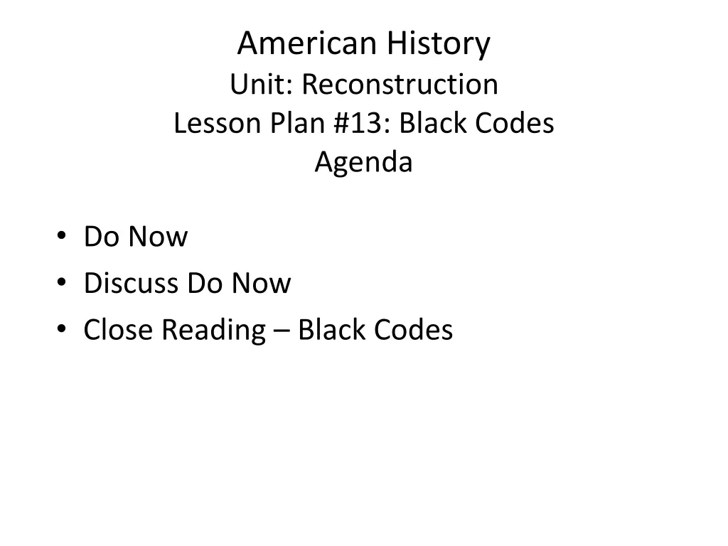 american history unit reconstruction lesson plan 1