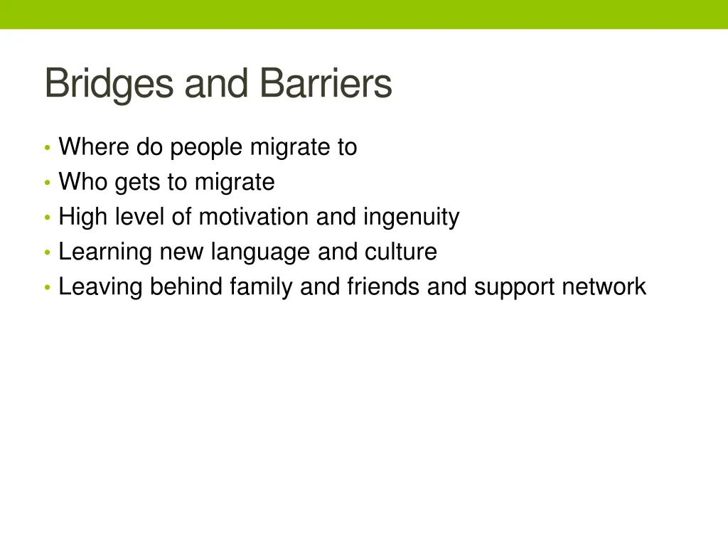 bridges and barriers