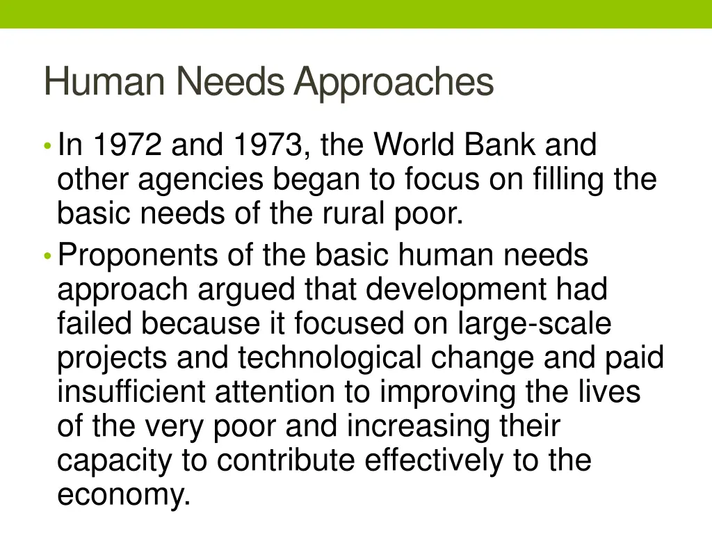 human needs approaches