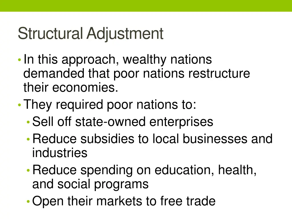 structural adjustment