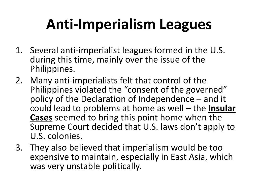 anti imperialism leagues