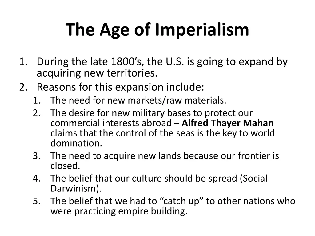 the age of imperialism