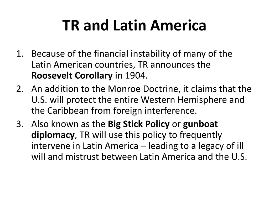 tr and latin america