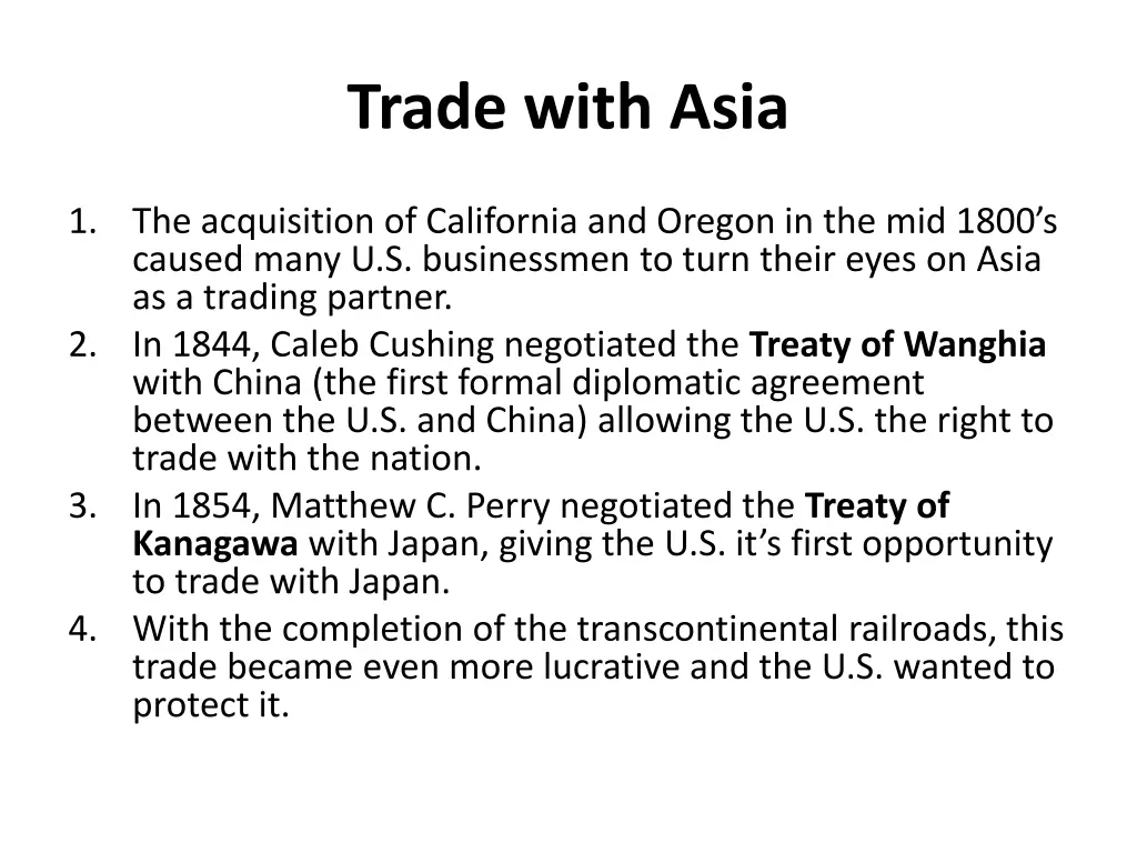 trade with asia