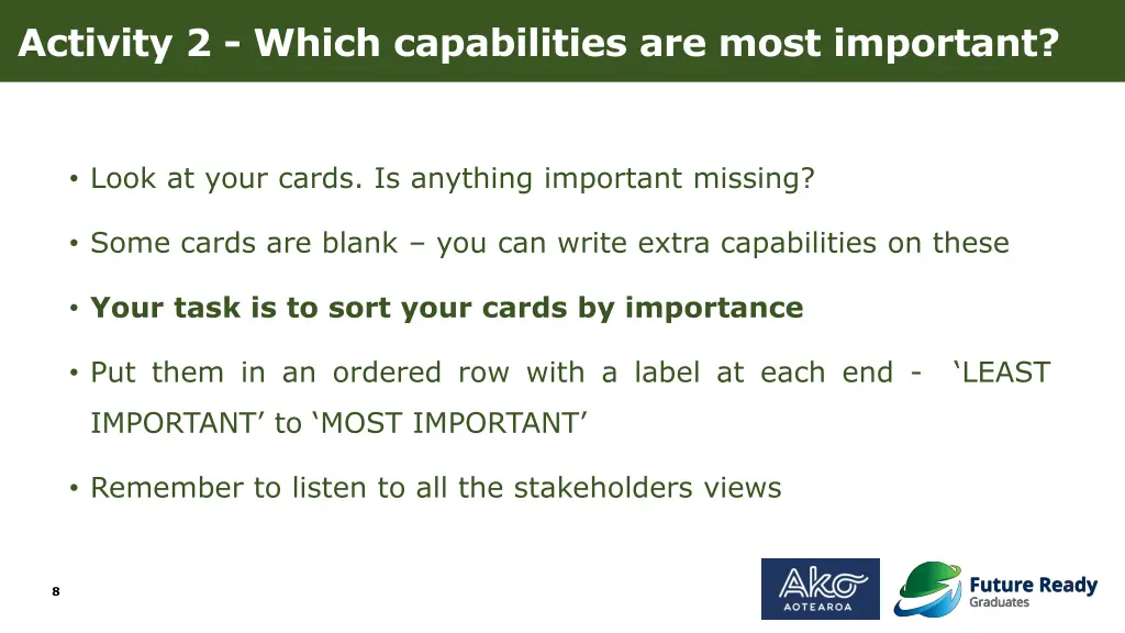 activity 2 which capabilities are most important