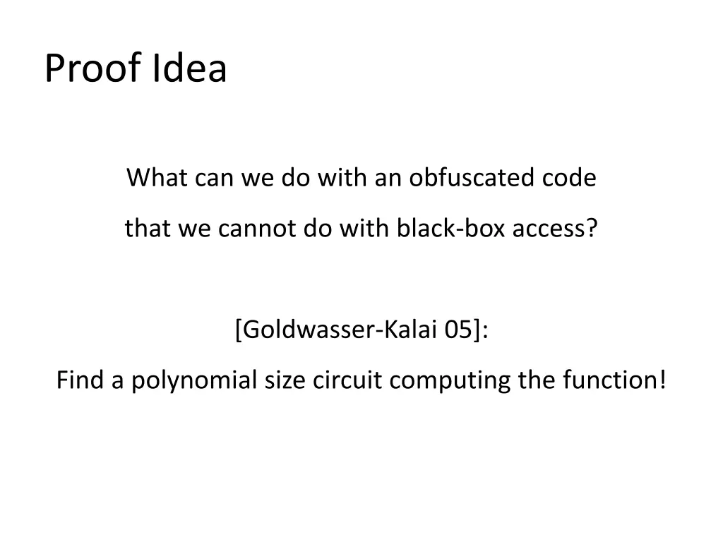 proof idea