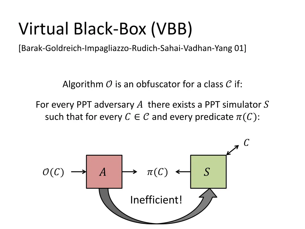 virtual black box vbb