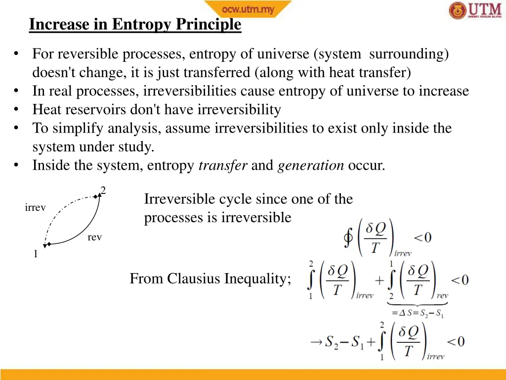 increase in entropy principle