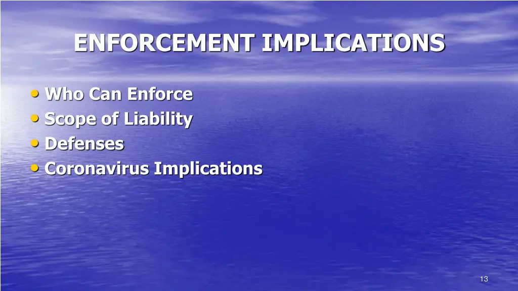 enforcement implications