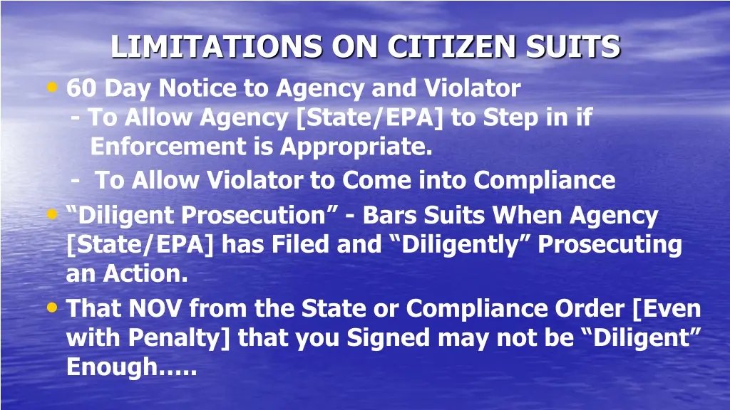 limitations on citizen suits 60 day notice
