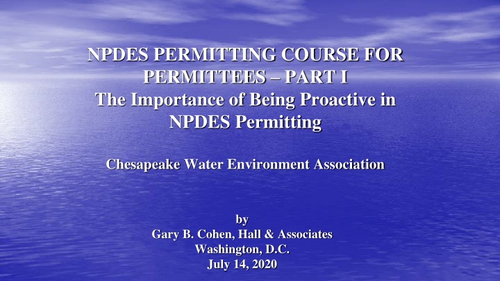 npdes permitting course for permittees part