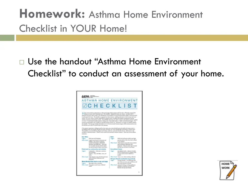 homework asthma home environment checklist