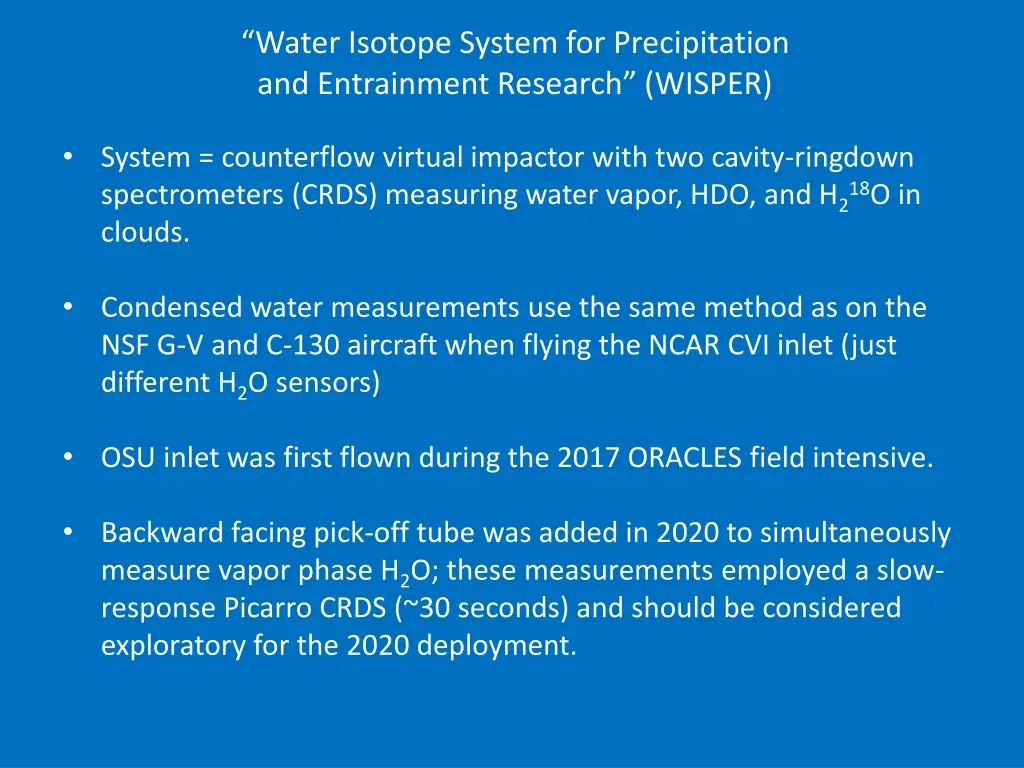 water isotope system for precipitation