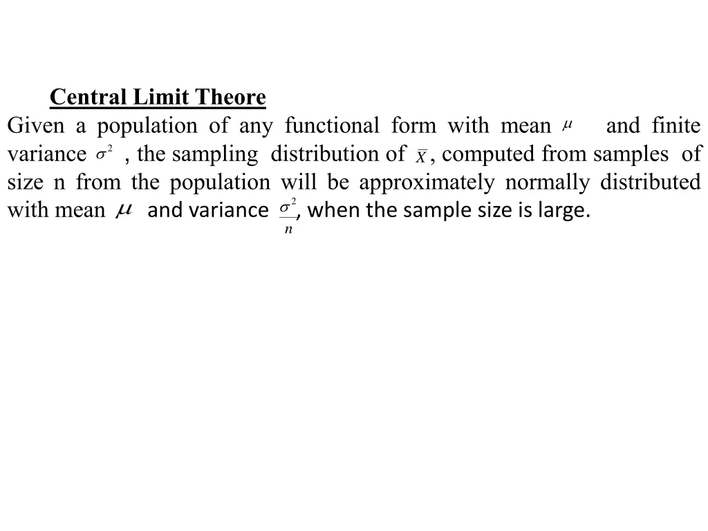 central limit theore given a population