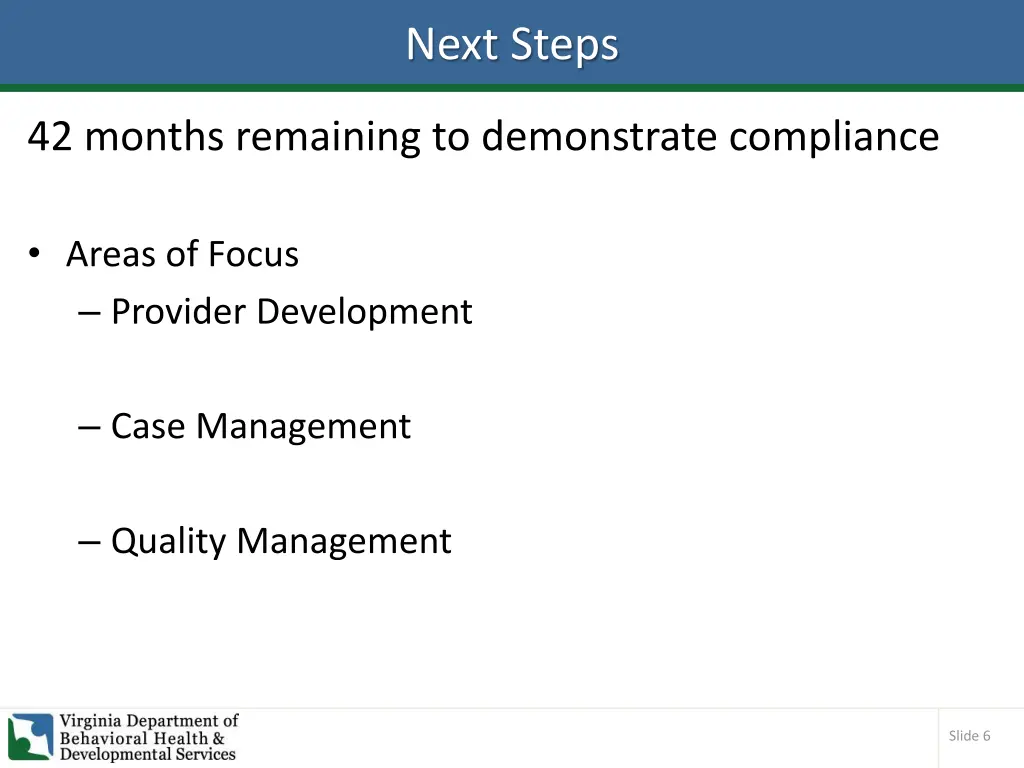 next steps