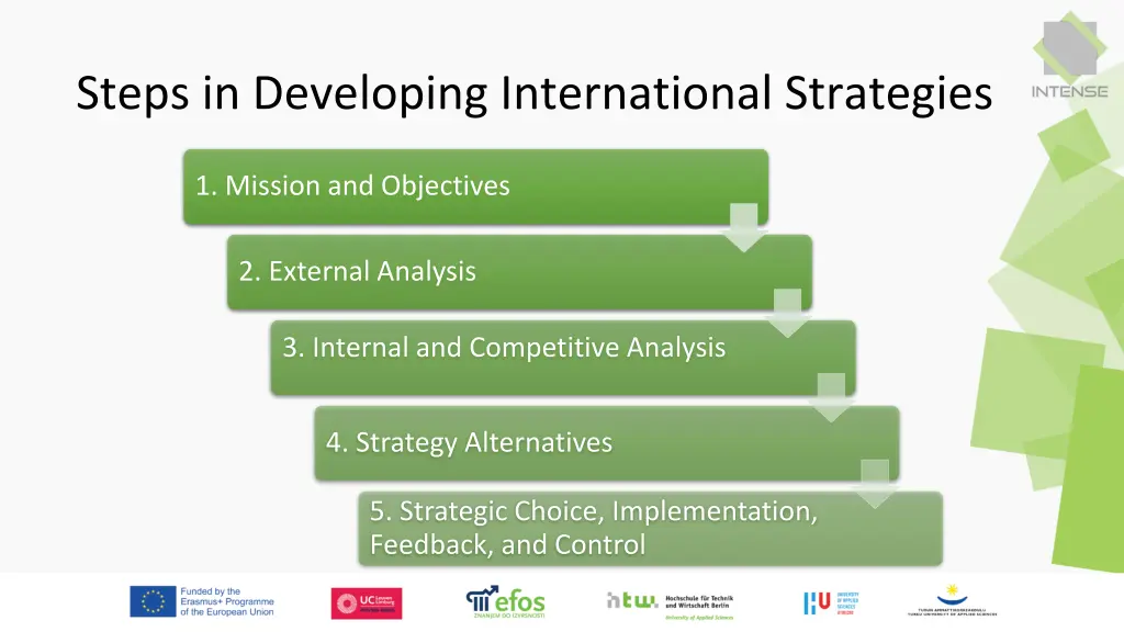 steps in developing international strategies