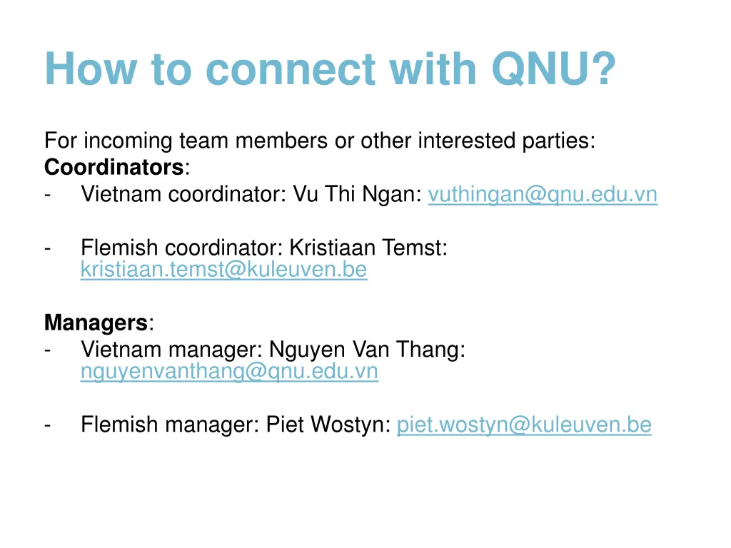 how to connect with qnu