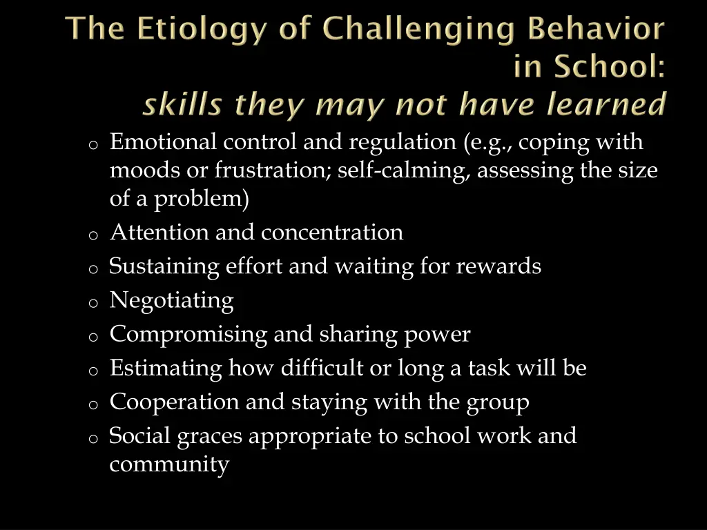 o emotional control and regulation e g coping