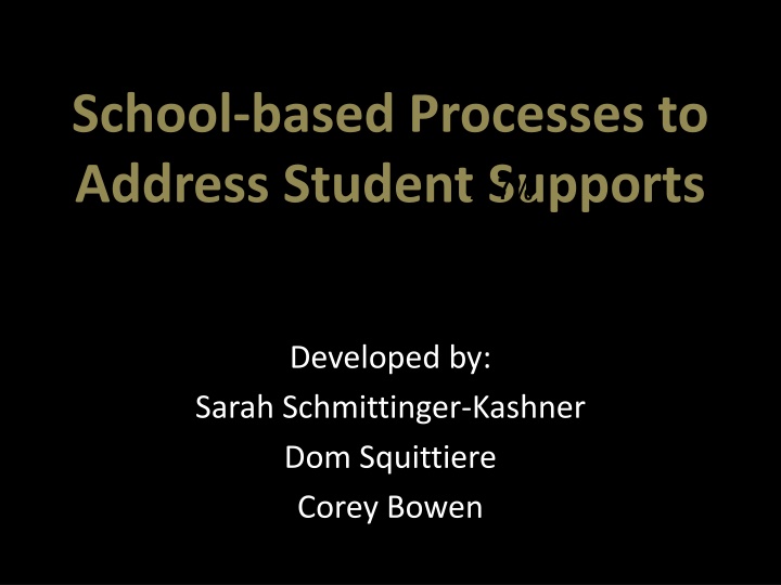 school based processes to address student supports