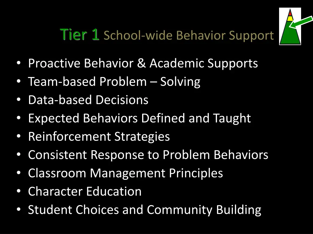 tier 1 school wide behavior support