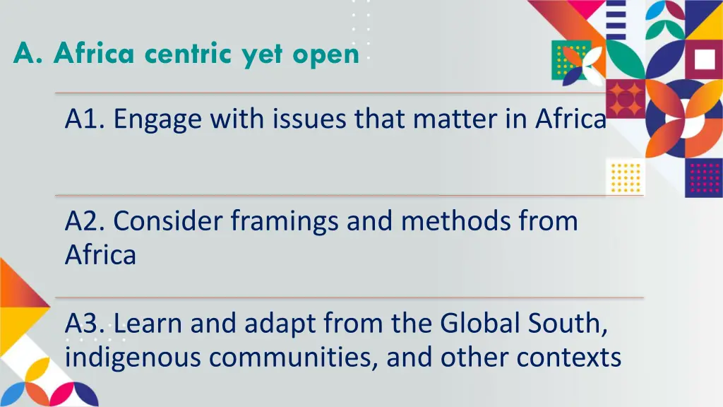 a africa centric yet open