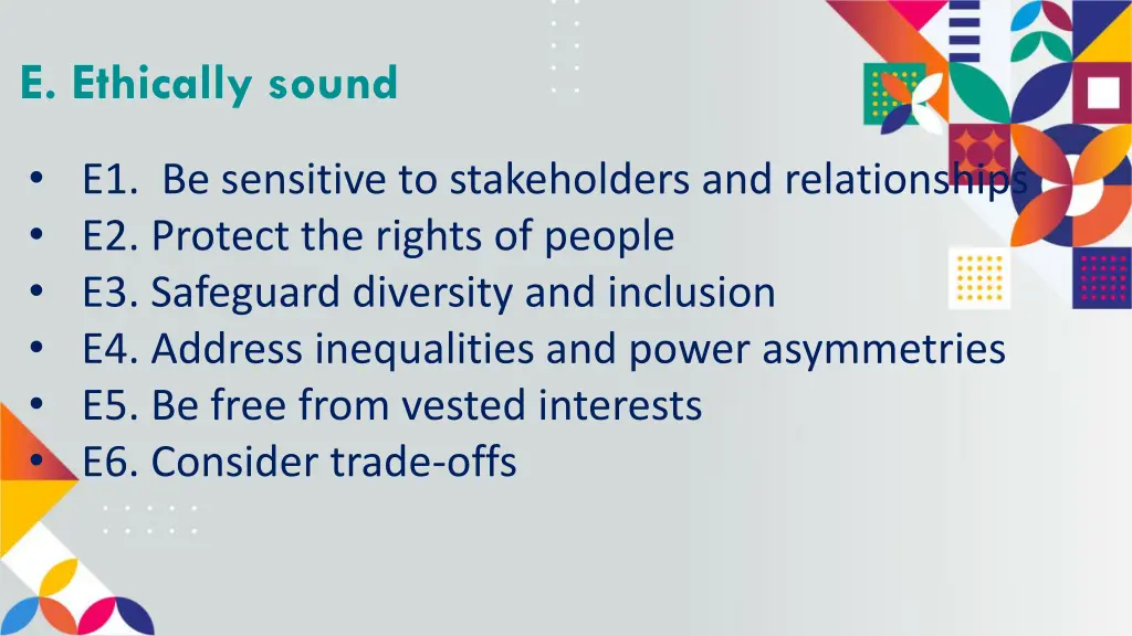 e ethically sound