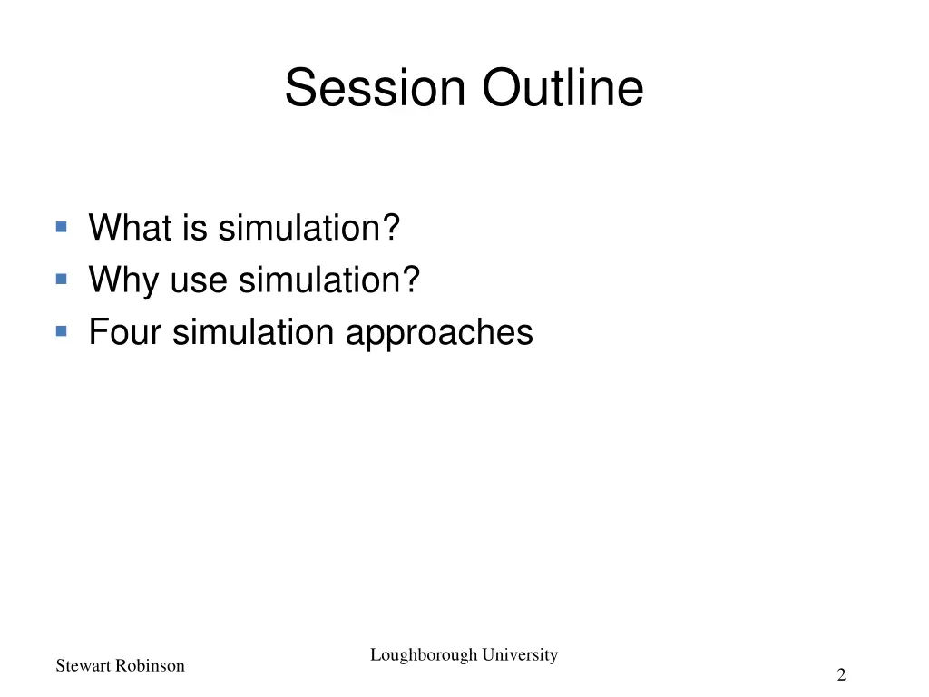 session outline