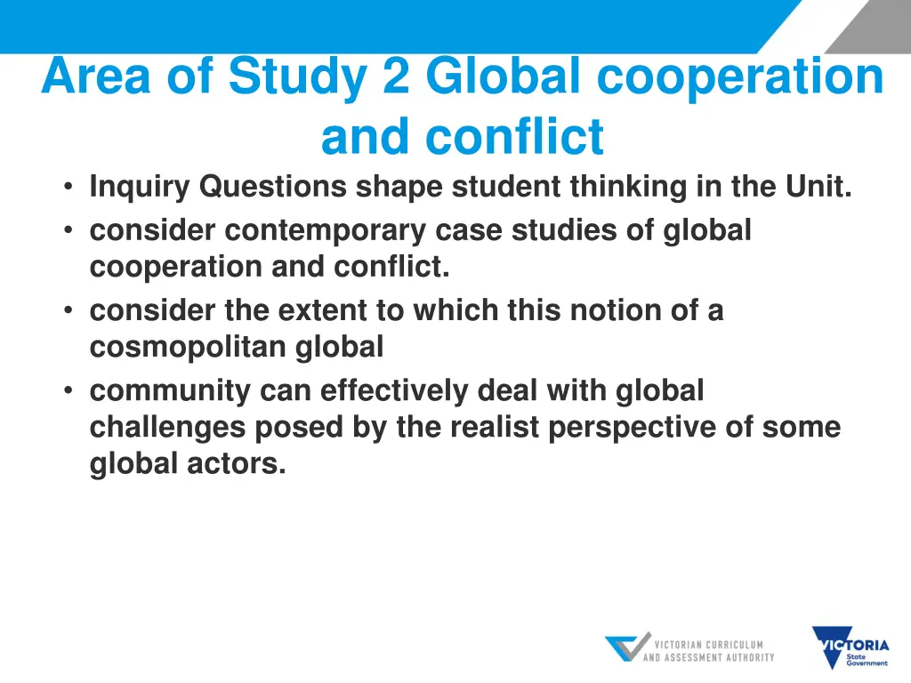 area of study 2 global cooperation and conflict