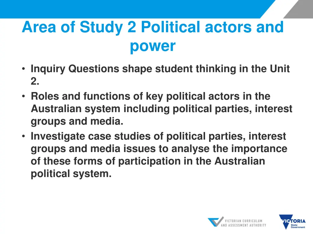 area of study 2 political actors and power