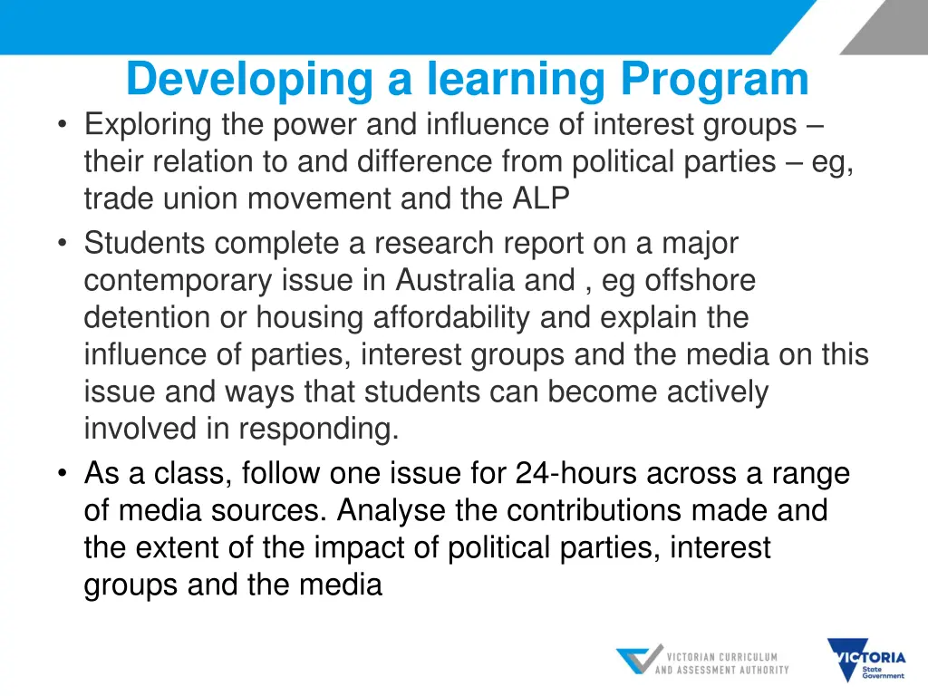 developing a learning program exploring the power